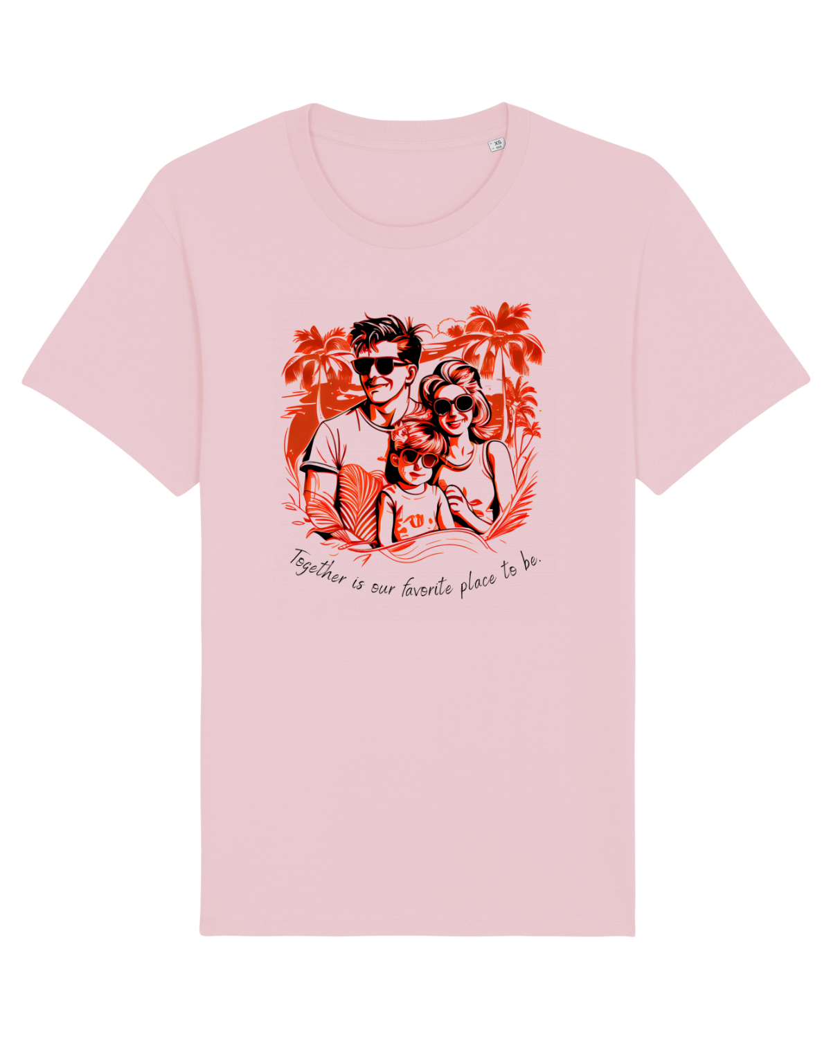 Tricou mânecă scurtă Unisex Rocker Cotton Pink