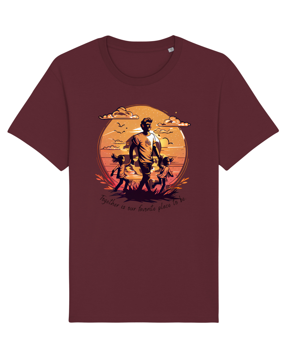Tricou mânecă scurtă Unisex Rocker Burgundy
