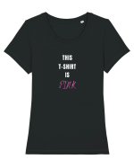 PINK T-SHIRT Tricou mânecă scurtă guler larg fitted Damă Expresser