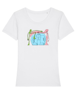 In the middle Tricou mânecă scurtă guler larg fitted Damă Expresser