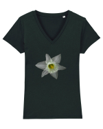 Narcisa alba Tricou mânecă scurtă guler V Damă Evoker