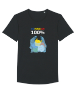 100% Romanesc Tricou mânecă scurtă guler larg Bărbat Skater