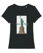 New York Tricou mânecă scurtă guler larg fitted Damă Expresser