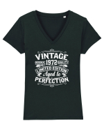 Vintage original 1972 quality limited edition aged to perfection, Aniversar Tricou mânecă scurtă guler V Damă Evoker