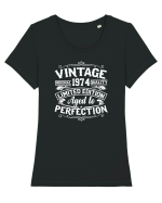 Vintage original 1974 quality limited edition aged to perfection, Aniversar Tricou mânecă scurtă guler larg fitted Damă Expresser