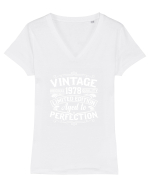 Vintage original 1978 quality limited edition aged to perfection, Aniversar Tricou mânecă scurtă guler V Damă Evoker