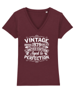 Vintage original 1979 quality limited edition aged to perfection, Aniversar Tricou mânecă scurtă guler V Damă Evoker