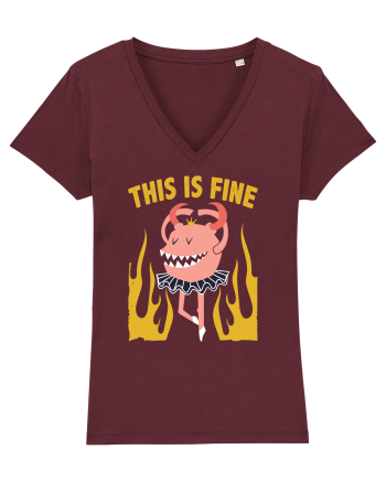 This Is Fine Monster Ballerina Burgundy