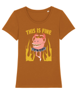 This Is Fine Monster Ballerina Tricou mânecă scurtă guler larg fitted Damă Expresser