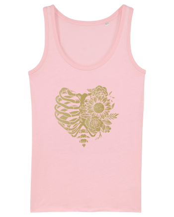 Ribs and Flowers Cotton Pink