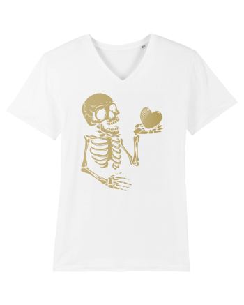Skeleton Golden Heart White