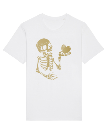 Skeleton Golden Heart White