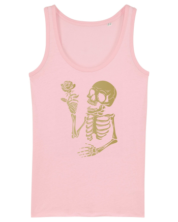 Skeleton Happy with Golden Rose Cotton Pink