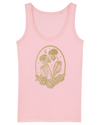 Skeleton Lovers Kiss Cotton Pink