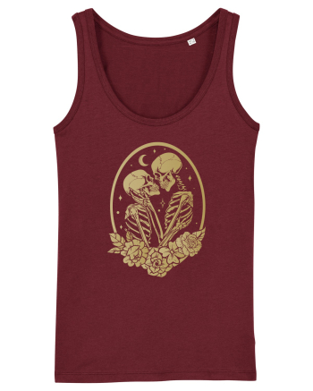 Skeleton Lovers Kiss Burgundy
