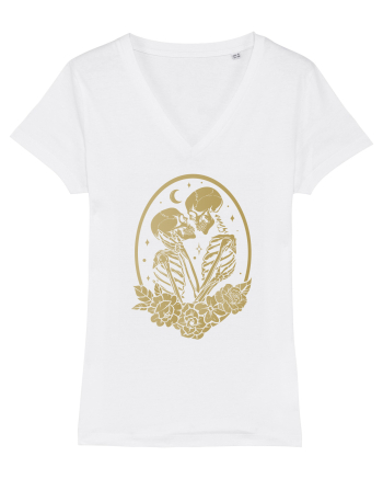 Skeleton Lovers Kiss White