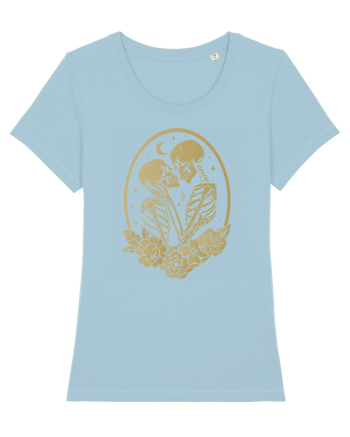 Skeleton Lovers Kiss Sky Blue