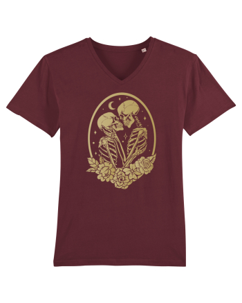 Skeleton Lovers Kiss Burgundy