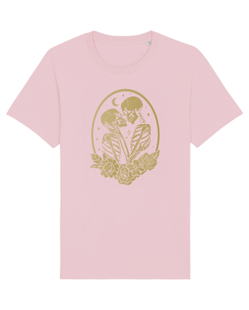 Skeleton Lovers Kiss Cotton Pink