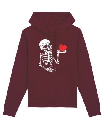 Skeleton Red Heart Burgundy