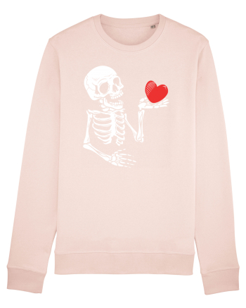 Skeleton Red Heart Candy Pink