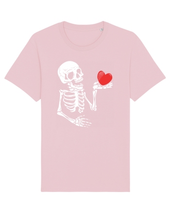 Skeleton Red Heart Cotton Pink