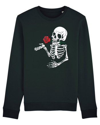 Skeleton Red Rose Black