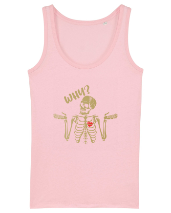 Why? Skeleton Wondering Red Heart Cotton Pink
