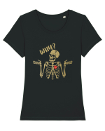 Why? Skeleton Wondering Red Heart Tricou mânecă scurtă guler larg fitted Damă Expresser
