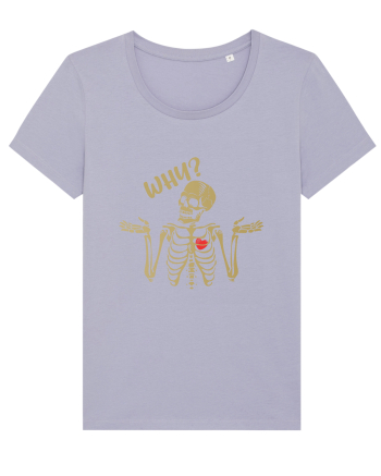 Why? Skeleton Wondering Red Heart Lavender