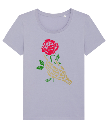 Skeleton Hand with Red Rose Lavender