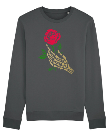 Skeleton Hand with Red Rose Anthracite
