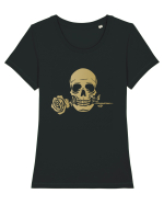 Skull with Golden Rose Tricou mânecă scurtă guler larg fitted Damă Expresser