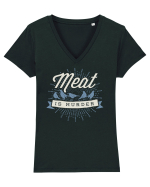 Meat is murder - blue Tricou mânecă scurtă guler V Damă Evoker