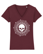 Skull wheel Tricou mânecă scurtă guler V Damă Evoker