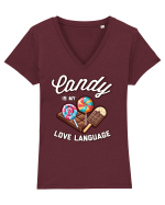 Candy is my love language Tricou mânecă scurtă guler V Damă Evoker