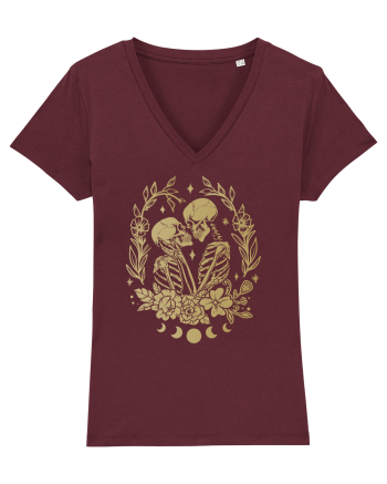 The Lovers Golden Flowers Celestial Burgundy