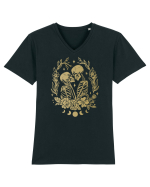 The Lovers Golden Flowers Celestial Tricou mânecă scurtă guler V Bărbat Presenter