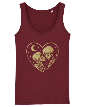 The Lovers Golden Heart Burgundy