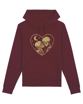 The Lovers Golden Heart Burgundy