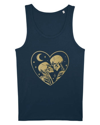 The Lovers Golden Heart Navy