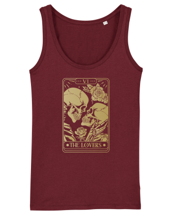 The Lovers Golden Tarot Burgundy