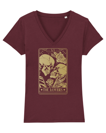The Lovers Golden Tarot Burgundy