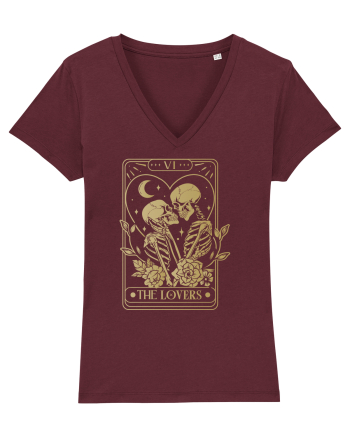 The Lovers Heart Tarot Burgundy