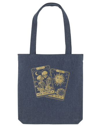 The Lovers Tarot Cards Gold Midnight Blue
