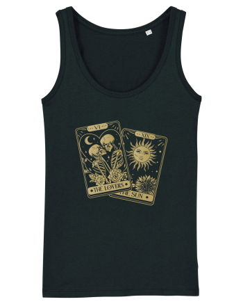 The Lovers Tarot Cards Gold Black
