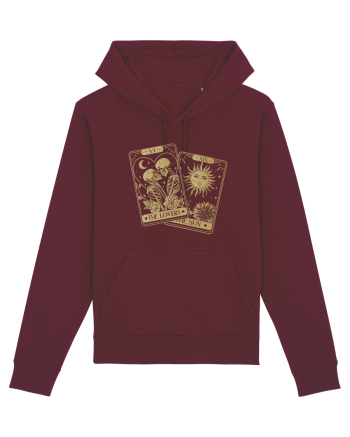 The Lovers Tarot Cards Gold Burgundy