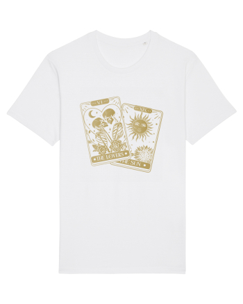 The Lovers Tarot Cards Gold White