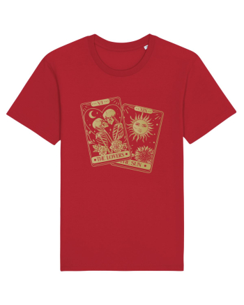 The Lovers Tarot Cards Gold Red