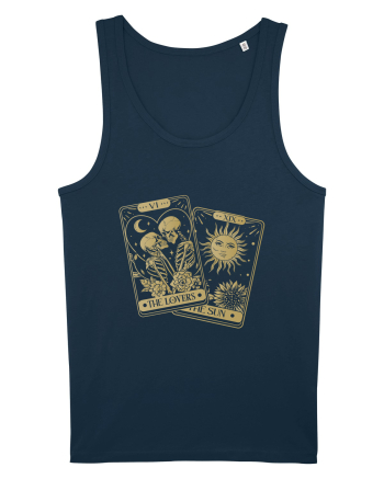The Lovers Tarot Cards Gold Navy